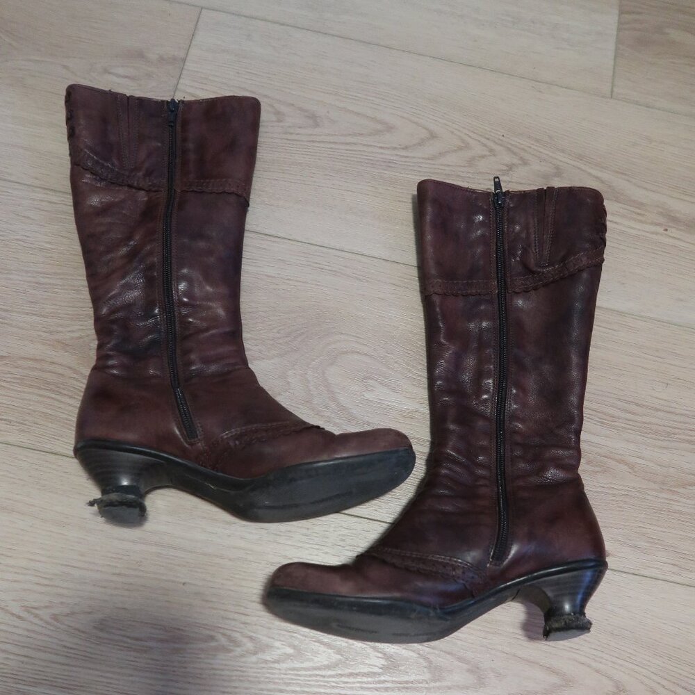 Brown Calf-Length Boots